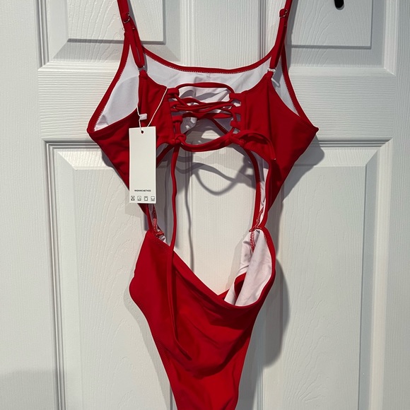 Feager Womens Strappy Cut Out Front Monokini Lace Up Back Bathing Suit Criss Cro - Picture 9 of 9